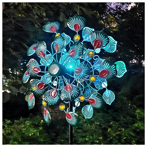Solar Magische WindmüHle Aus Metall, 178 cm Gartenstecker Windrad, XXL Windspiele FüR DraußEn Stehend, Wetterfestes Gartendeko