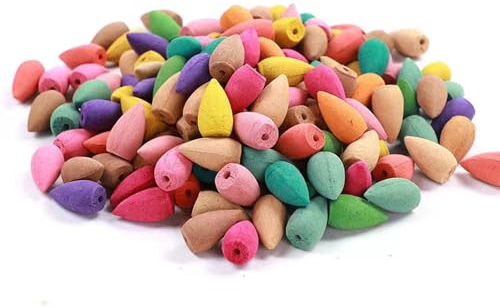 JOYOLA 100 Stück Rückfluss Räucherkegel, Backflow Incense Räucherkegel Räucherstäbchen Mischen 9 Verschiedenen Natürliche Aromatische Räucherkegel für Luftreinigung Indert AngstzustäNde Und MüDigkeit