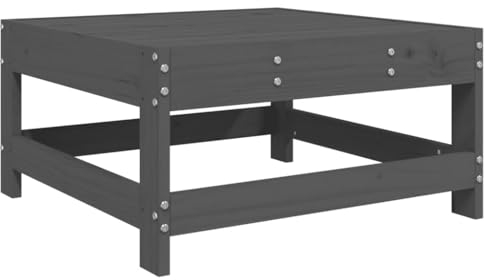 vidaXL Gartenhocker, Modular Gartenmöbel Lounge, Sitzhocker Hocker für Garten Terrasse Balkon, Holzhocker Fußhocker, Grau Massivholz Kiefer