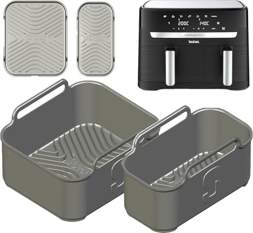AirFlow Pro™ Tefal 8.3L 2-Size Premium Silicone Liners | Glove-Like Fit for Tefal 8.3L | 3mm Thick with 15mm Raised Ridges for Crisp Airflow & Dishwasher Safe | 2PCS | by iStock Kitchen