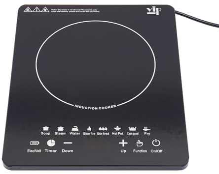 sulckcys Portable Induction Hob 2200W Cooker Electric Induction Countertop Single Burner with 8 Power Levels Setting, 180 minutes Timer, Automatic Switch Off and Overheat Protection