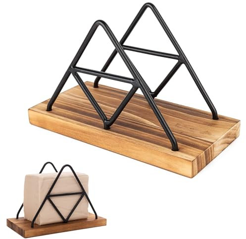 Eruceky Porte-Serviettes Papier Table, Porte-Serviettes en Métal Distributeur, Porte-serviettes de cuisine moderne en métal noir