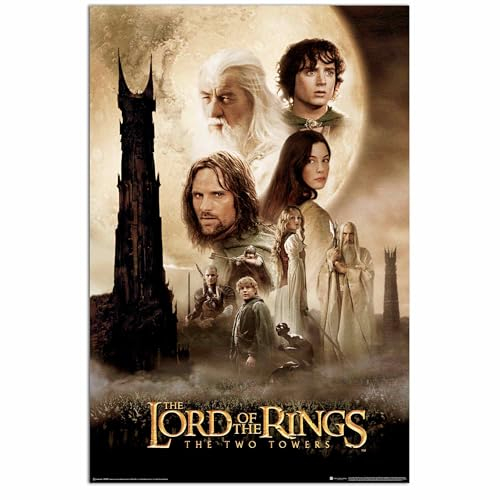 Close Up Herr der Ringe Poster | Lord of the Rings Movieposter Teil 3 | englische Version | Die zwei Türme | 61x91,5 cm