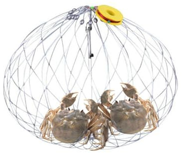 Filet de Pêche Multifonction - Piège à Crabe à Ouverture et Fermeture Automatique en Acier Souple pour Attraper Poissons, Homards et Crabes