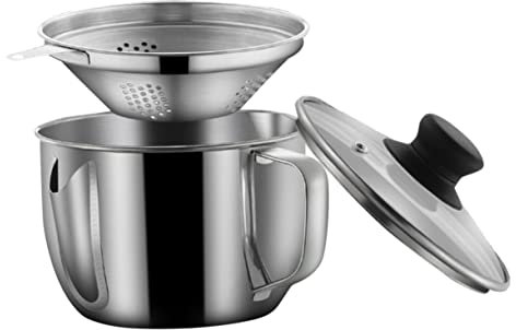 Garneck Separador De Grasa Inoxidable Recipiente Colador De Aceite Para Sopa Filtro De Grasa Para Sopa Recipiente Inoxidable