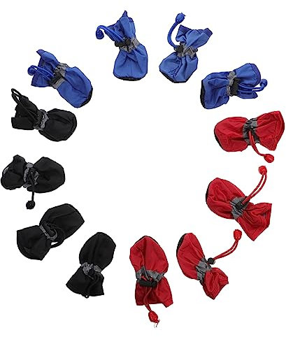 Levemolo Hundeschuhe rutschfeste Pfotenschutz 3 Sätze Regenschuhe Für Haustiere Dicke Nylon-baumwollmaterialien