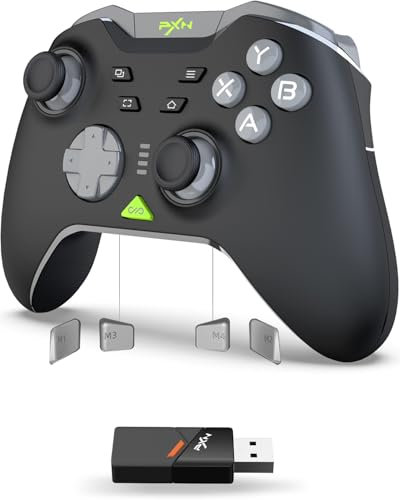 PXN P5 Manette de Jeu Sans Fil 2025 – 1000Hz, Joystick & Gâchette à Effet Hall, 4 Boutons Macro, 3 Modes 2.4G/BT/SW, Turbo, APP, 1000mAh – Manette pour PC, Steam Deck, Switch, Android & iOS