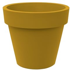 Tera - Macetero Grande de Resina Standard One, para Exterior e Interior, técnica rotacional, macetas para Plantas y árboles, Resistente a los Rayos UV, Resistente a Las heladas, (Moutard, 70 cm)