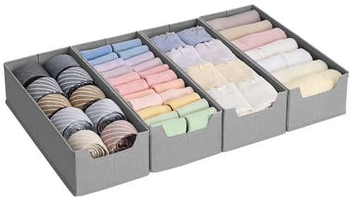 SONGMICS Juego de Organizadores para Cajones de Ropa Interior Plegables