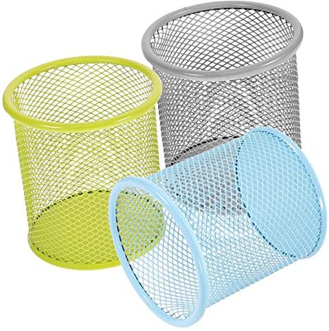 Gadpiparty 3stücke Teiliges Mesh Stiftehalter Aus Metall Pencil Holder Für Schreibtisch Büro Vielseitiger Organizer Für Stifte Pinsel Und Bürobedarf Langlebig Und Ordentlich Für Zuhause Und s