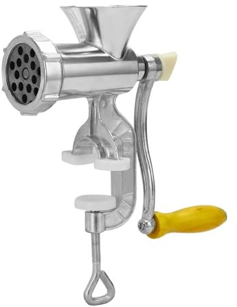 6-in-1 Manual Meat Grinder Hand Sausage Maker Wooden Handle Meat Grinder for Meat and Vegetable