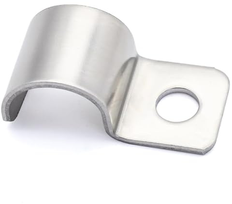 Forbabe 30 Stück Kabelschellen V2A Rohrschellen | Metall Kabelhalter Einzelloch Schlauchschnalle Rohrhalterung, Kabelclips Metallkabelschellen für Kabel Ø 16 mm
