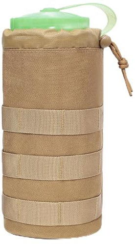 LuyoNova Tactical Water Bottle Pouch, 1000D Nylon Molle System Holder with Drawstring, Military Hydration Carrier for Hiking, Camping, Outdoor Sports
