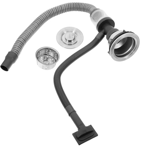 Vaguelly Kitchen Sink Flexible and Space Efficient Drain Pipe Kit Sealing Feature Prevents Odor and Clogging Suitable for Single Basin Kitchen Use