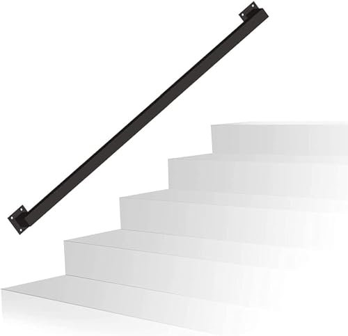 ININOSNP Corrimano sospeso per Scale Corrimano, Scale, Corrimano, Supporti a Muro, Corrimano for Scale Interne(Black,200cm)