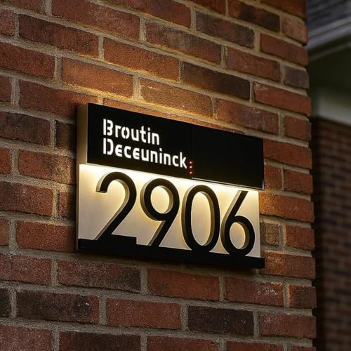 Número De Casa Solar Moderno Y Personalizado Para Exteriores, Placa De Dirección Impermeable Personalizada Con Luz LED, Letrero De Dirección Iluminado Para El Hogar, La Calle, El Garaje Y El Jardín
