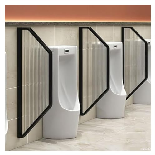 Urinal-Trennwand, Urinal-Trennwand zur Wandmontage for öffentliche Toiletten, mehrfarbig, mehrere Größen(Black,A)