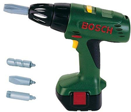 Theo Klein 8402 Bosch Cordless Screwdriver I With light and sound functions I Interchangeable, rotating attachments I Toy for Children Aged 3 Years and up