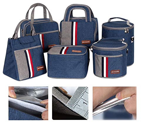 Isolierte Lunchpakete für Kinder von Frauen und Männern, Auslaufsichere Lunchbox-Lunch-Tragetaschen, können in Büros, Schulen 6PCS