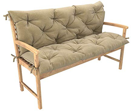 chilly pilley Coussin De Banc Coussin De Palette EU avec Dossier Coussin Balançoire De Jardin Matelassé avec Coutures Coussin De Jardin (100x50x50, Cappuccino)