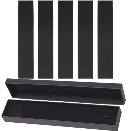 5 Pcs Jewellery Gift Box, Black Kraft Bracelet Gift Box Long Necklace Case Pendant Display Boxes with Lid for Valentine's, Mothers Day, Christmas, Thanksgiving, Wedding, Birthday（4 x 21 x 2cm）