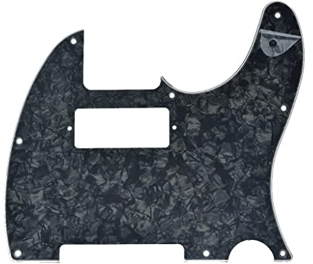 KAISH Tele Style Pickguard Gitarre Plektrumschutz Kratzplatte mit Mini-Humbucker-Tonabnehmerloch für Tele/Telecaster Black Pearl