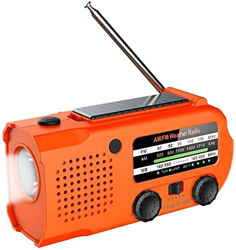 ONOTEC Weather Radio 5000mAh Solar Hand Crank Emergency Radio AM/FM/NOAA Weather Alert Portable Radio with Flashlight, Reading Lamp, Cellphone Charger and SOS Alarm