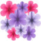 Easy Joy Paper Flower Party Decorations for Wall Hanging Pink Purple Paper Flowers Fans for Spring Summer Garden Floral Backdrop Classroom Baby Shower Birthday Decor