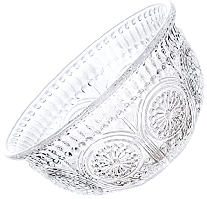SHOWERORO Bol En Verre Relief 12.7 Cm Bol À Dessert Et Salade Créatif En Verre Transparent Pour Cuisine Et Service De Table