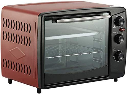 Forno Elettrico da 32 Litri, Forno Multifunzione per Uso Domestico Muto, Temperatura Regolabile 100-220 ℃ E Timer da 60 Minuti, Forno A Convezione da Appoggio, Tostapane, Utile (Rosso)