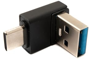 System-S Adattatore USB 3.0 tipo A maschio a 3.1 C maschio angolare 5 Gbps adattatore in nero