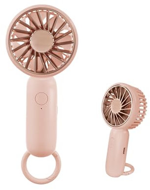 Jsdoin Mini Handheld Fan, Powerful Desk Fan with Buckle, Cute Design 3 Speed Personal Small Portable, Lightweight Makeup Rechargeable USB Fan for Stylish Girl Women Men Indoor Outdoor (Pink)