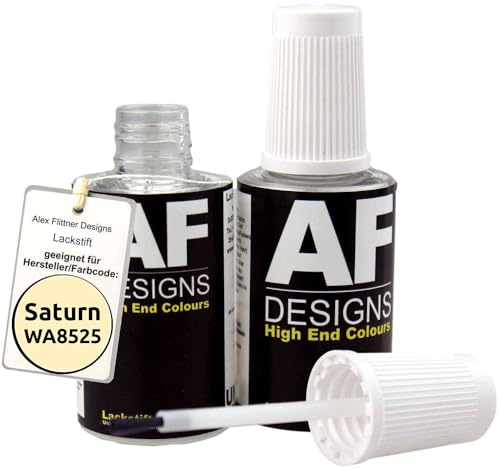 Alex Flittner Designs Lackstift Set kompatibel mit Saturn WA8525 Yellow Beige schnelltrocknend 2x20ml Autolack