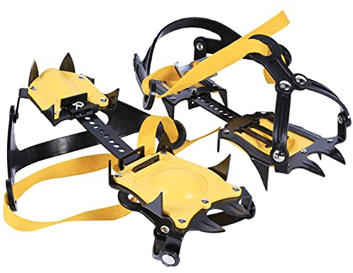 SPYMINNPOO 10 Z?hne Eisstollen Steigeisen, Schuhspikes Traktionsstollen Riemen Bindung Typ Eisgriffe rutschfeste Stollen Zum Wandern