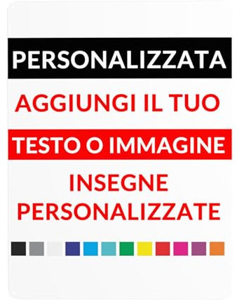 Targa in Metallo Personalizzata, Targa personalizzata da esterno con la tua immagine/testo/foto/logo,Impermeabile e Resistente ai Raggi UV cartello personalizzato per ufficio, affari, posto di lavoro