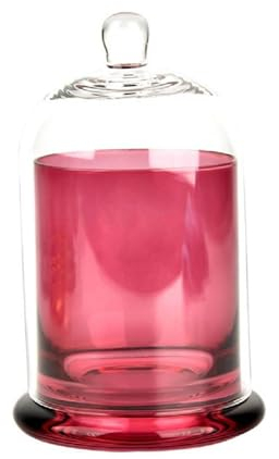 Generic Portacandele di vetro con elegante copertura a campana, rosa rossa