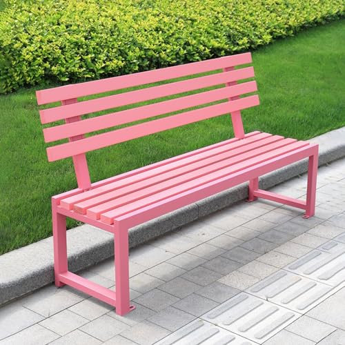 SORVA Gartenbank, wetterfeste Terrassenbank für den Außenbereich, Parkbank mit Lattensitz, Metallrahmen, für Terrasse, Veranda, Park, Hinterhof (Größe: 120 cm/47,2 Zoll A)