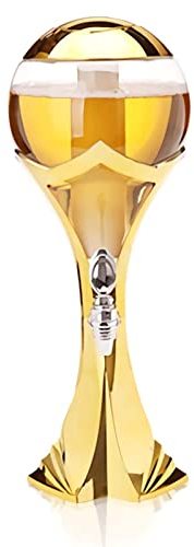 WHITEUQ Distributeur de Boissons de Tour de bière Distributeur de Tour de bière sphérique, Tube de Glace et Distributeur de Boissons de Table de lumières (Une Couleur 2L)