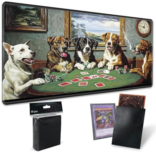 Tapis de jeu pour Magic : The Gathering MTG avec 50 pochettes pour cartes, tapis TCG de 61 x 35,6 cm avec bord cousu pour jeu de société Commander Deck Duskmourn