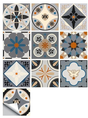 20 PCS Fliesenaufkleber Selbstklebende,Einfache Farbe,marokkanischer Stil,Fliesen Fliesenaufkleber für Bad und Küche Deko Wasserfest Fliesen Aufkleber,20x20cm