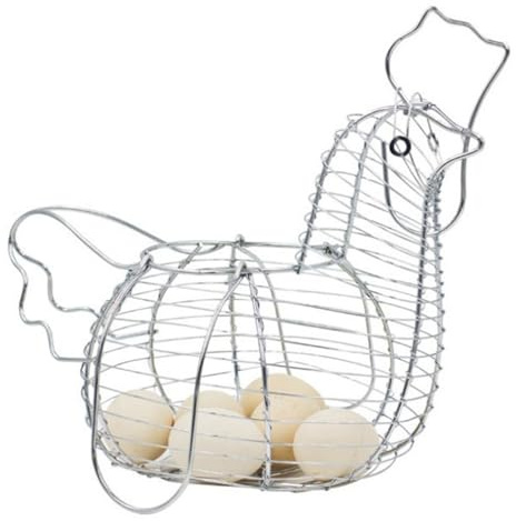 Eierkörbe, Hähnchen-Eierkorb, Großkapazität Metall-Hähnchendrahtkorb, hohl-out-Ei-Sammelkorb mit Griff, Hühnereihalter für Küchenarbeitsplatte