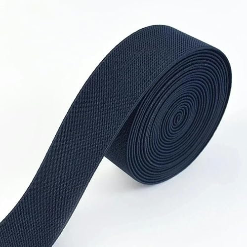 Bandas elásticas de nailon de 2 m, 10-60 mm, para pantalones, banda de goma suave para ropa interior, cinturón, correas de resorte, accesorios de costura para prendas de vestir, azul marino, 38 mm,