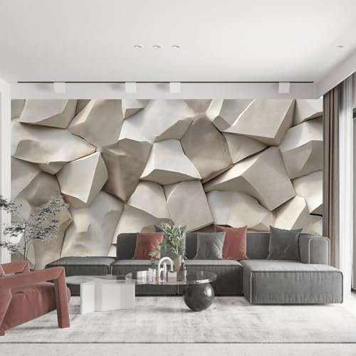 Papier peint autocollant 3D texturé en grès pour chambre à coucher, salon, couloir avec motif de pierre moderne (L 100 cm x l 70 cm)