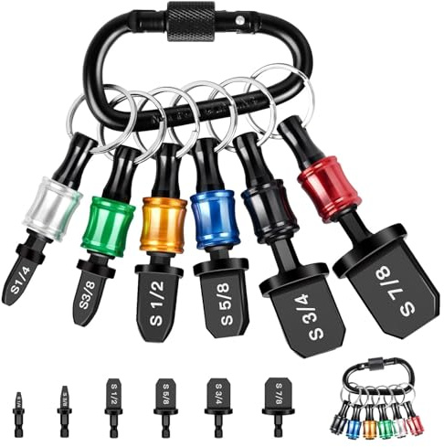 6PCS Swage Tool HVAC Repairing Set with Bit Holder, Air Conditioner Copper Tube Expander Swaging Tool Drill Bit Copper Pipe Swage, 1/4, 3/8, 1/2, 5/8, 3/4, 7/8 Bits Set