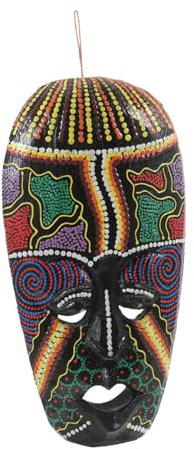 ULTECHNOVO Tiki-maske aus Holz Wanddeko Tiki-dekoration Geschnitztes Maskenornament Stammesmasken-wandkunst Dekorative Wandmaske für Zuhause oder Büro