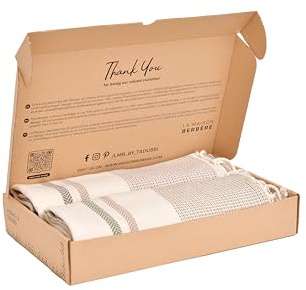 Strandtuch & Saunahandtuch XXL von Tadussi – Fouta Hamamtuch 100x200 cm – 100% Baumwolle - 2er Set Carthage (Taupe Olivgrün Braun)