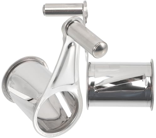 MUCKLILY 2 Piezas Rallador de Queso de Acero Inoxidable Manivela Giratoria, Diseño Seguro y Fácil de Limpiar, Adecuado para Cocina y Preparación de Alimentos