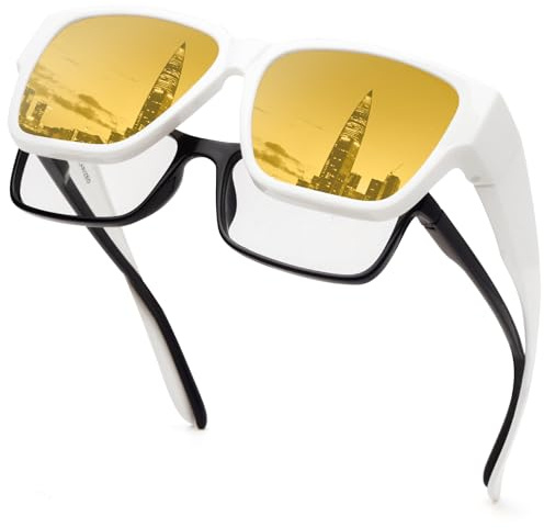 Face Shadow Surlunettes de Soleil Femme Homme Polarisées, Rectangulaire