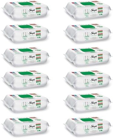 Sleepy Wipes 12 Pack – Easy Clean Extra Large Multi Surface Cleaning Wipes – White Soap & White Vinegar – Surface, Floor & Mop Use (1200 Sheets Total)