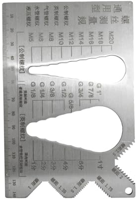 Medidor de rosca, herramienta de medición de pernos, regla métrica de medición de rosca fácil de leer para construcción, ingeniería, mantenimiento, fontanería, hogar